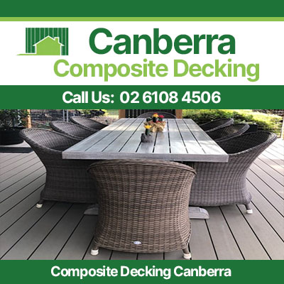 Composite decking with outdoor wicker furniture in Canberra backyard